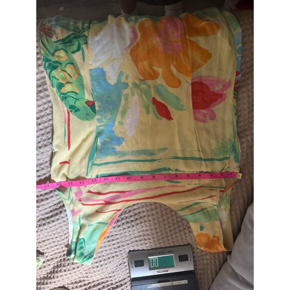 Jams Word Vintage Yelllow Multi Parrot Birds Paradise Tank Mini Dress Size 5 - Picture 8 of 9